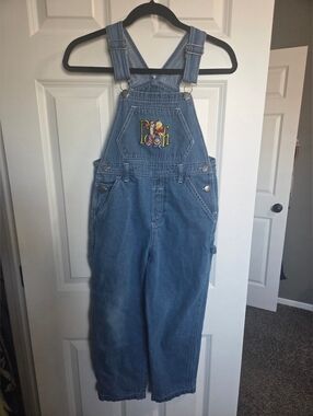 Vintage Winnie The Pooh Bear Bib Overalls 90s Embroidered Tigger Carpenter